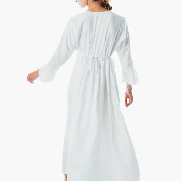 Women's Floral Maxi Dress Summer Beach Sleeve Long Boho Sundress casual white - Picture 4 of 4